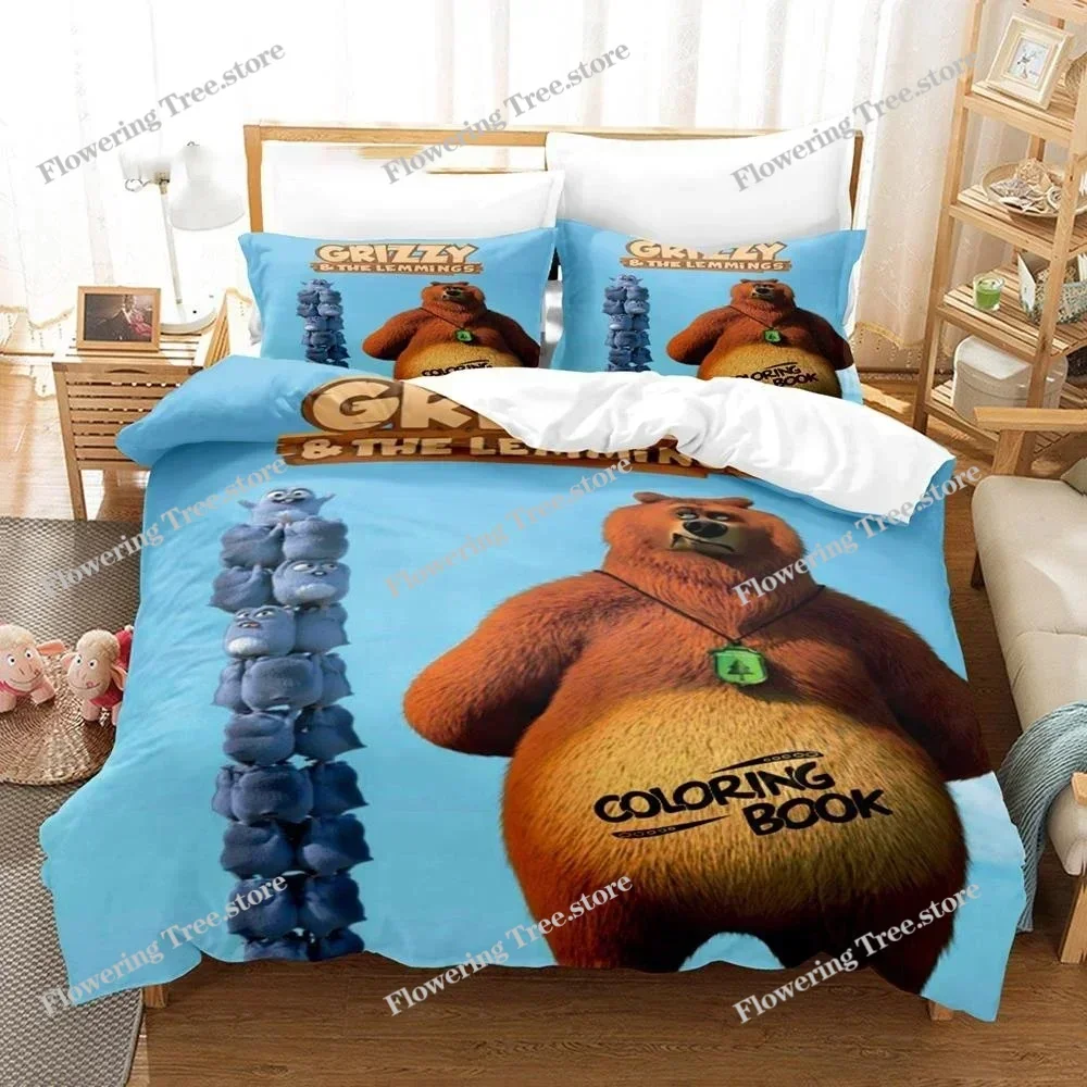 

3D Printed Grizzy N Lemmings Bedding Set Duvet Cover Bedroom Comforter Covers Single Twin King Size Quilt Cover Home