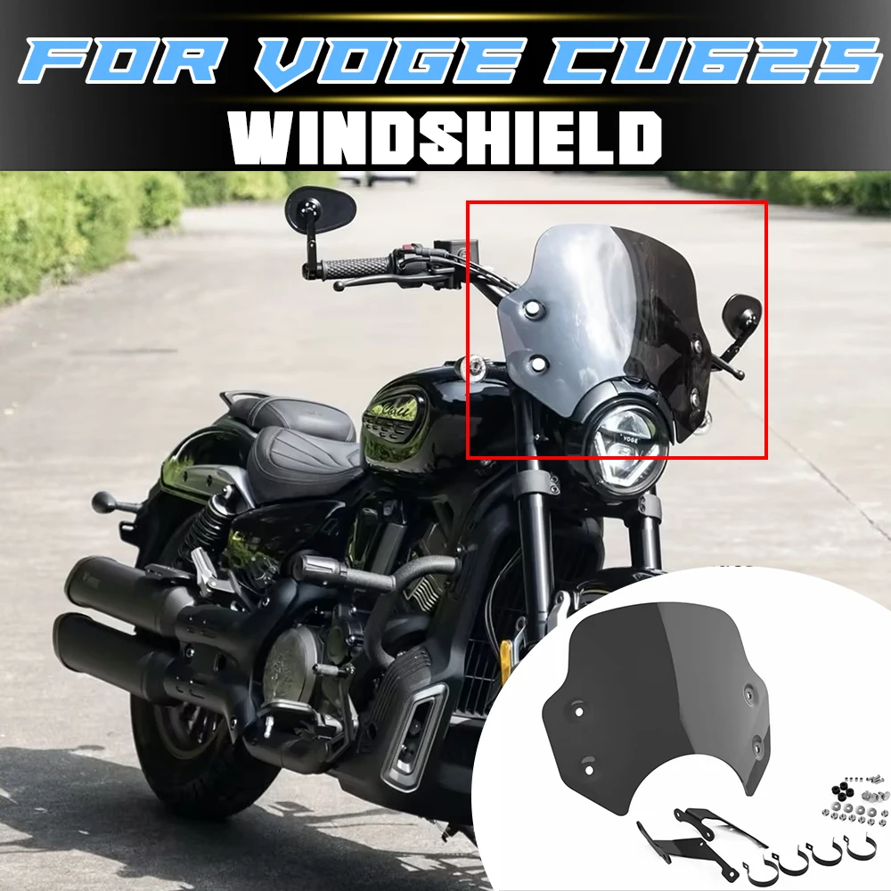 Motorcycle Raised Front Wind Screen 5mm Thick Clear Glass For VOGE CU625