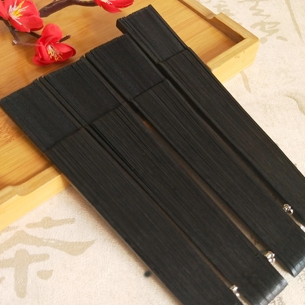 

Black-Faced Silk Fan Bamboo Fabric Men Hand Folding Sturdy Large Handheld Chinese Style Wedding Guest Gift Storage Bag