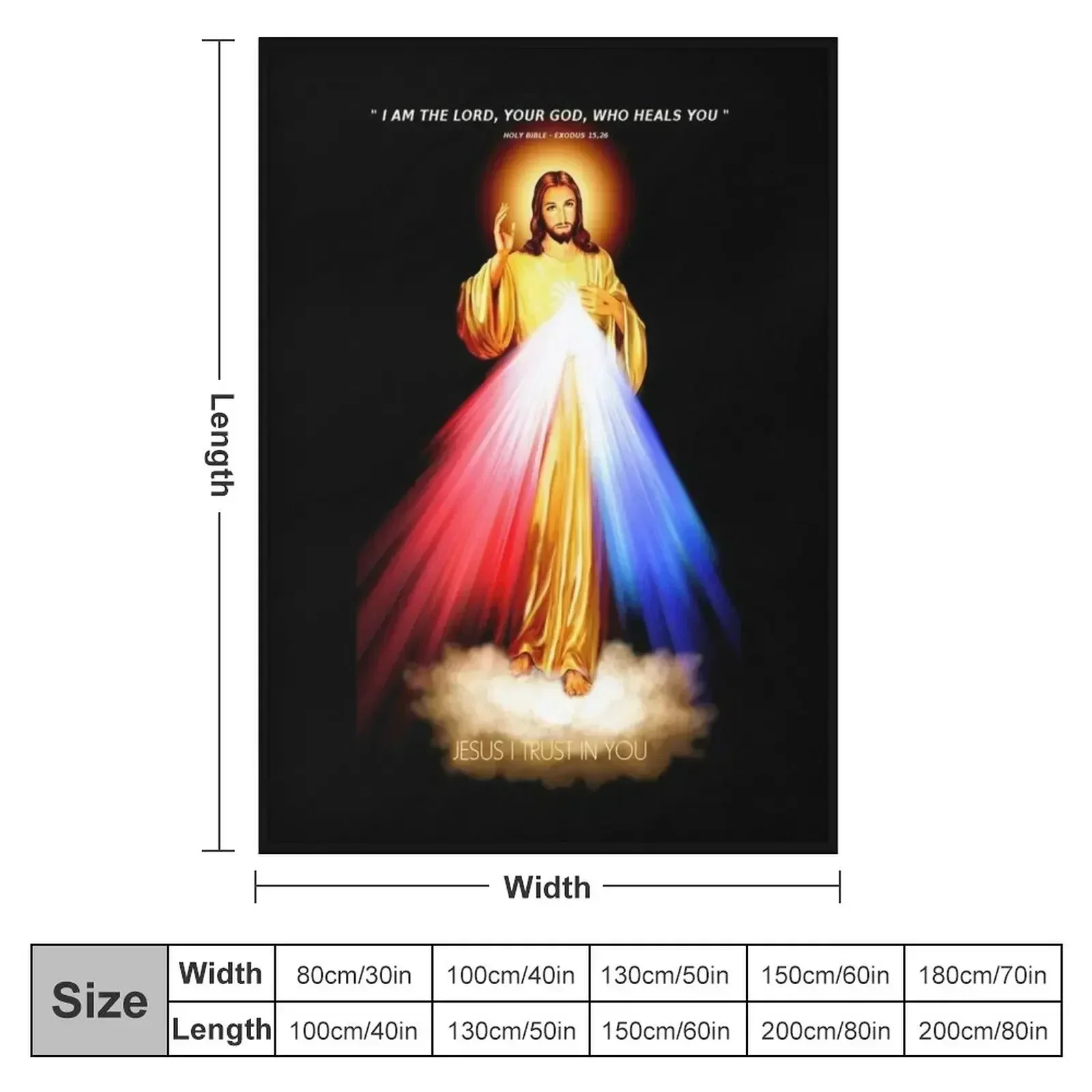 Divine Mercy Lord Jesus I trust in you Throw Blanket couch cozy soft plush fuzzy picnic outdoor blanket