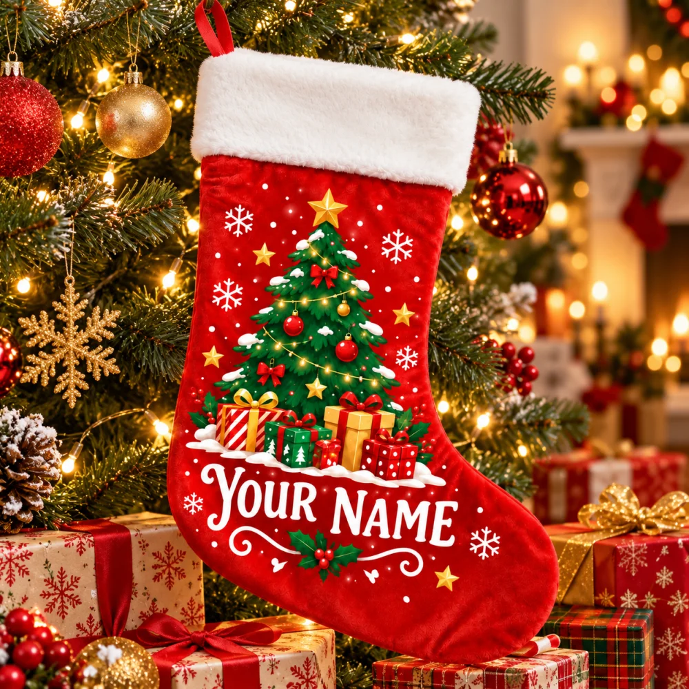 Personalized Name Christmas St - Christmas Stocking Hanging ulasan dan harga
