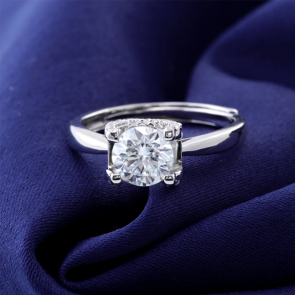 

Provence Minimalist Adjustable Wedding ring White Gold 1ct D/VS1 Round Lab Diamonds Luxury Everyday Engagement jewelry Custom