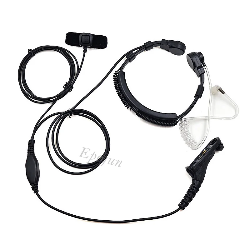 Military Throat Mic Microphone Headset Finger PTT Headphone For Motorola DP4400 DP4401 DP4600 DP4601 MTP6550 Radio Transceiver