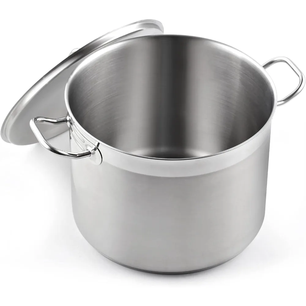 

Stockpots Stainless Steel, 24 Quart Professional Grade Stock Pot with Lid, Silver