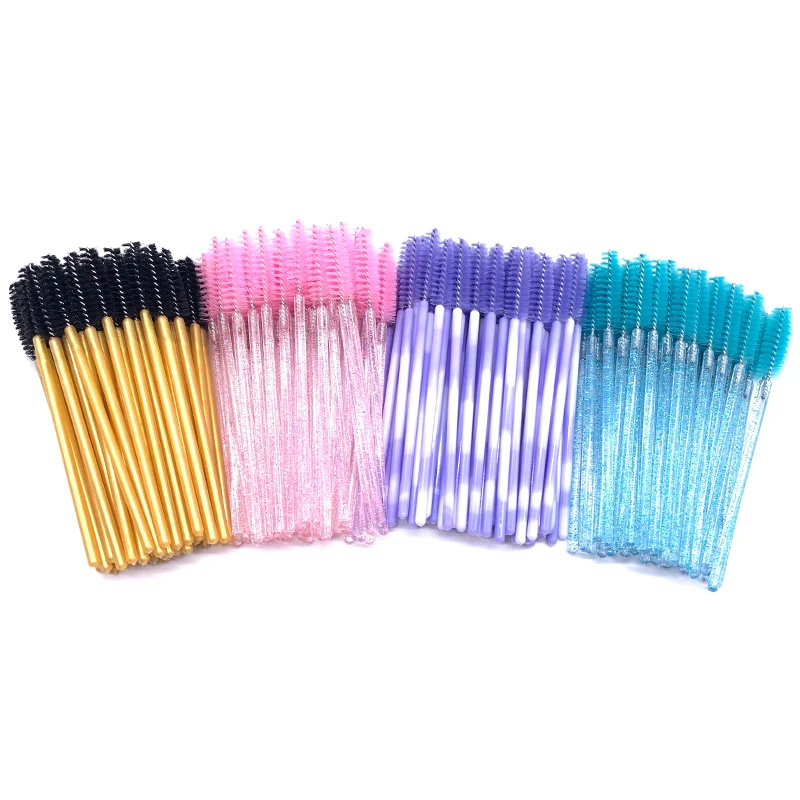 

500PCS Disposable Crystal Eyelash Brush Makeup Eyebrow Brushes Mascara Wands Applicator Lash Extension Tools