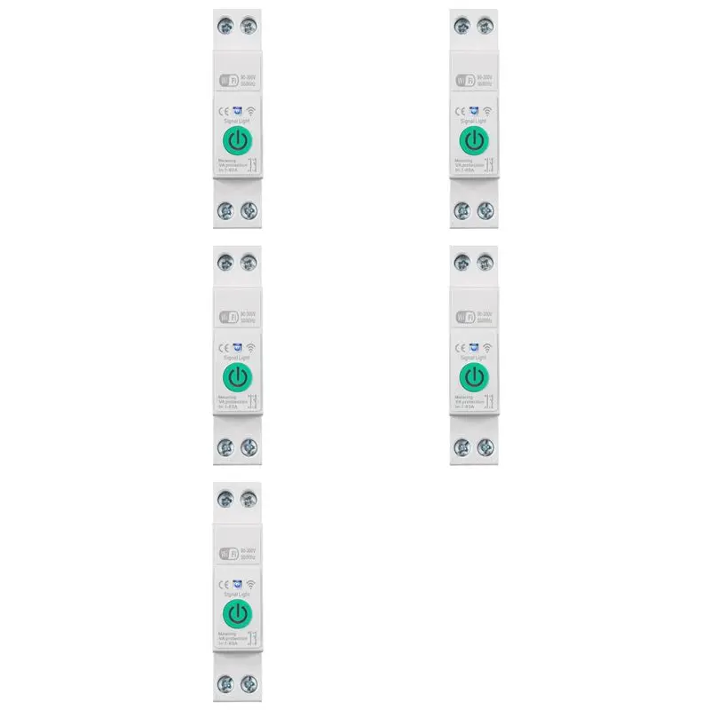 Superior-5X Tuya Wifi Smart Circuit Breaker 1P+N 63A Din Rail Switch With Electricity Statistics Remote Voice Control For Alexa