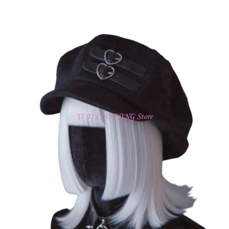 N5KF قبعة رسام بريطانية أنيقة من تظهر قبعة سائقة أجرة ذات وجه صغير #5