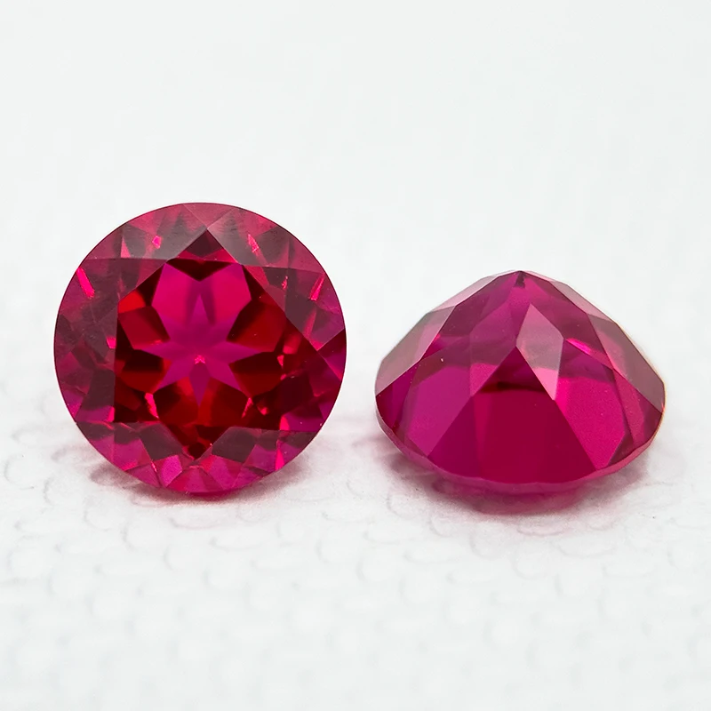 Lab Grown Ruby Round Cut Red Color High Quality Charms Jewelry Making Ring Necklace Earrings Main Materials with Certificate 6