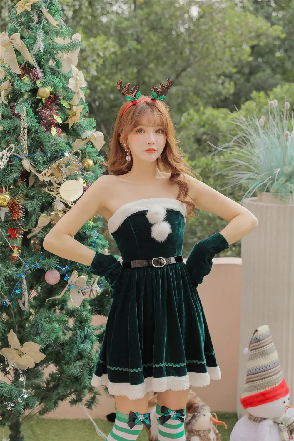 Women Sexy Christmas Costume Cosplay Women Santa Claus Dress Carnival Halloween Fancy Party Dress Clubwear Holiday Party Costume