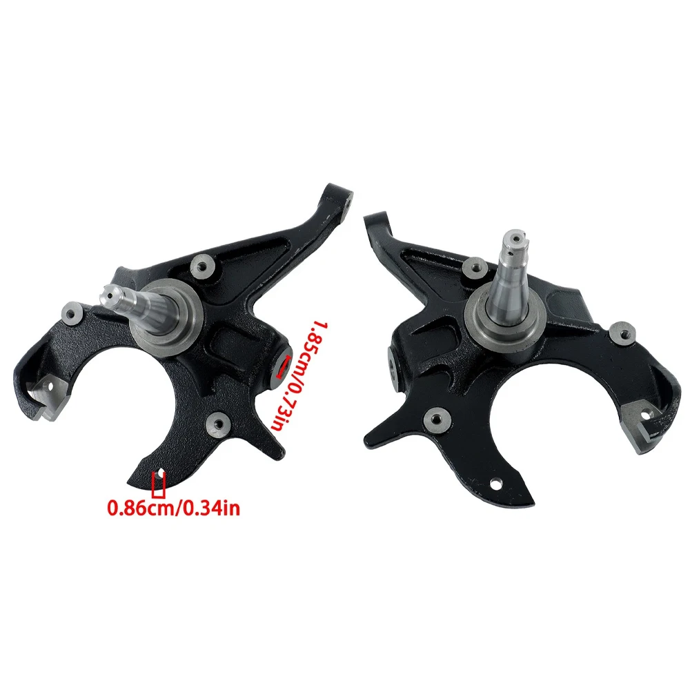 Pair 2" Drop Spindle Front For Chevrolet Chevy S10 GM GMC Sonoma Jimmy S15 Pickup 2WD LS 2.2L 4.3L 4.8L V6 GAS 82-04 HP118905 view 4