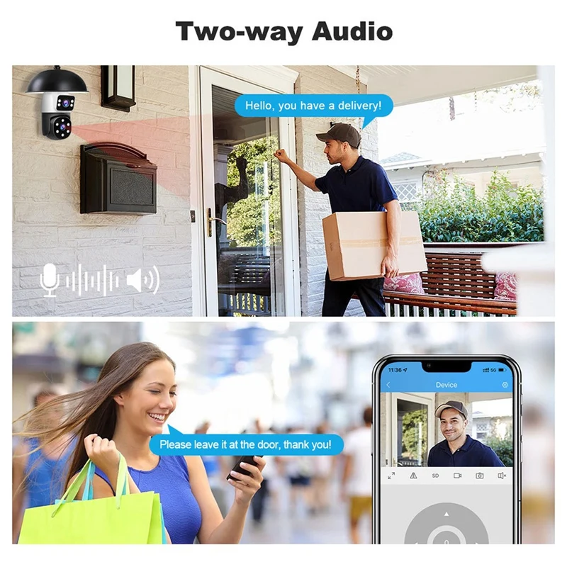 4MP Bulb Wifi PTZ Surveillance Camera Wireless 2MP Dual Lens, Night Vision Human Tracking, Security Baby Monitor