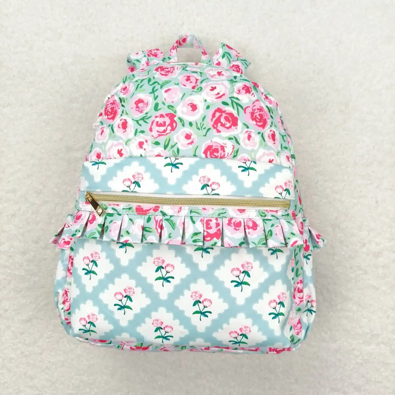 Wholesale Baby Girl Backpack Floral Ruffle Daypack Toddler Children Outdoor Portable Kids Flower Boutique School Bag