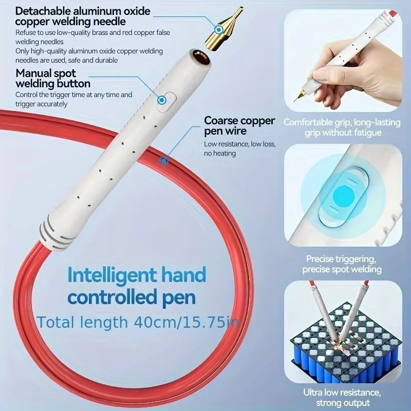 U3 PLUS Battery Spot Welder - Interchangeable Alumina Copper Tips for 0.1-0.35mm Metals