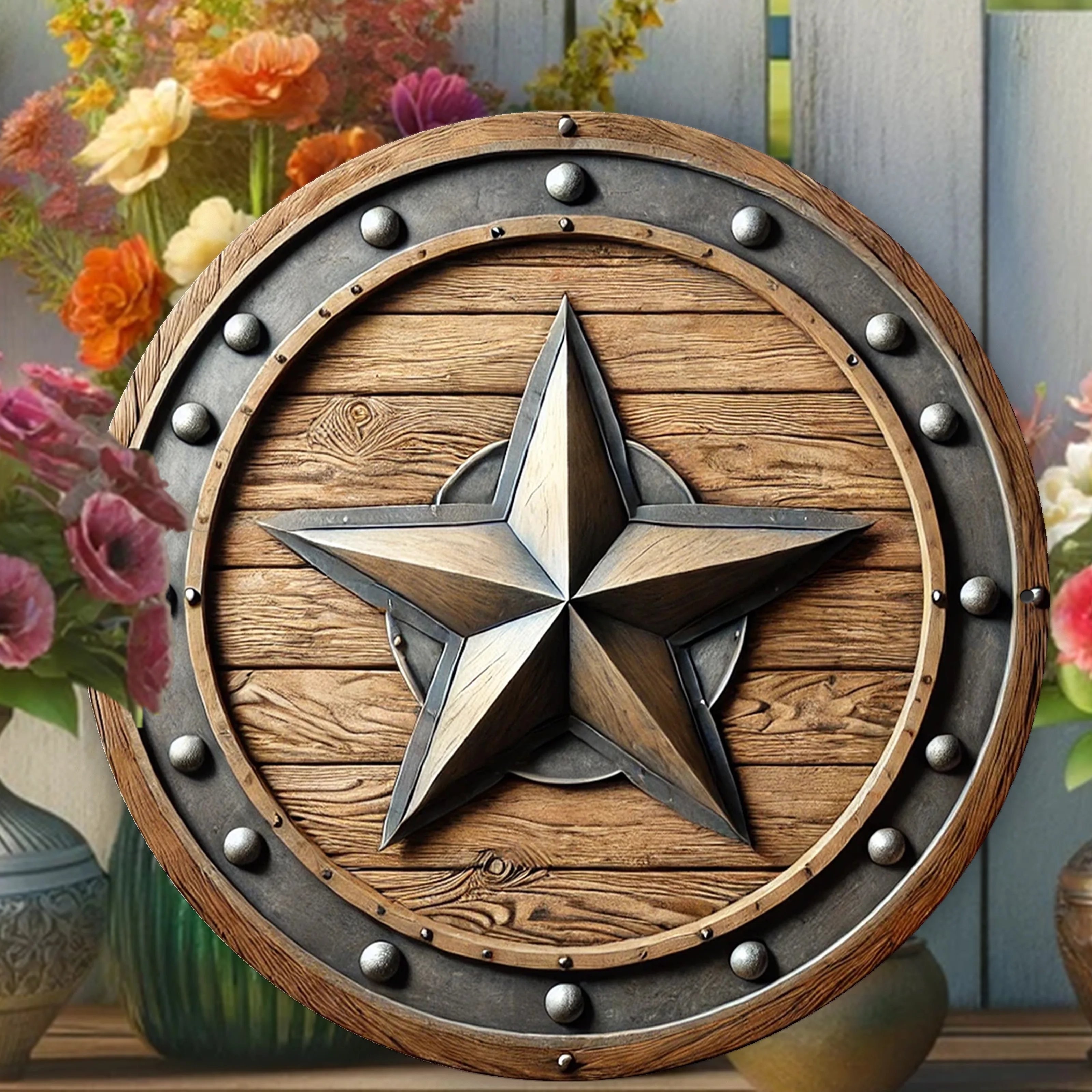 Star-Shaped Metal Wall Art, 8X8 Inch - Waterproof & Rust-Proof Aluminum Sign For Home, Office, Bar, Cafe & Garage Decor