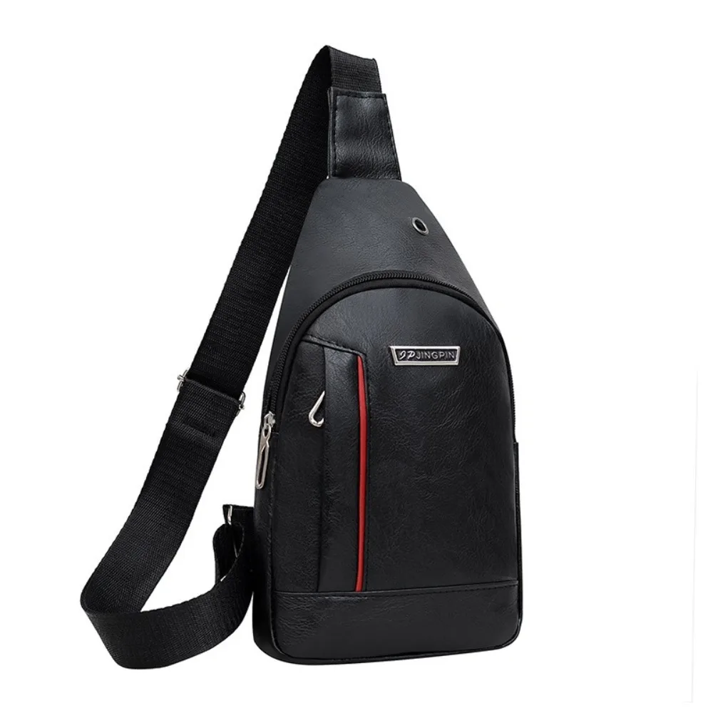 

Men Casual PU Leather Crossbody Bag Waterproof Large Capacity Sports Chest Bag Multi-pocket Anti-theft Men Shoulder Bag