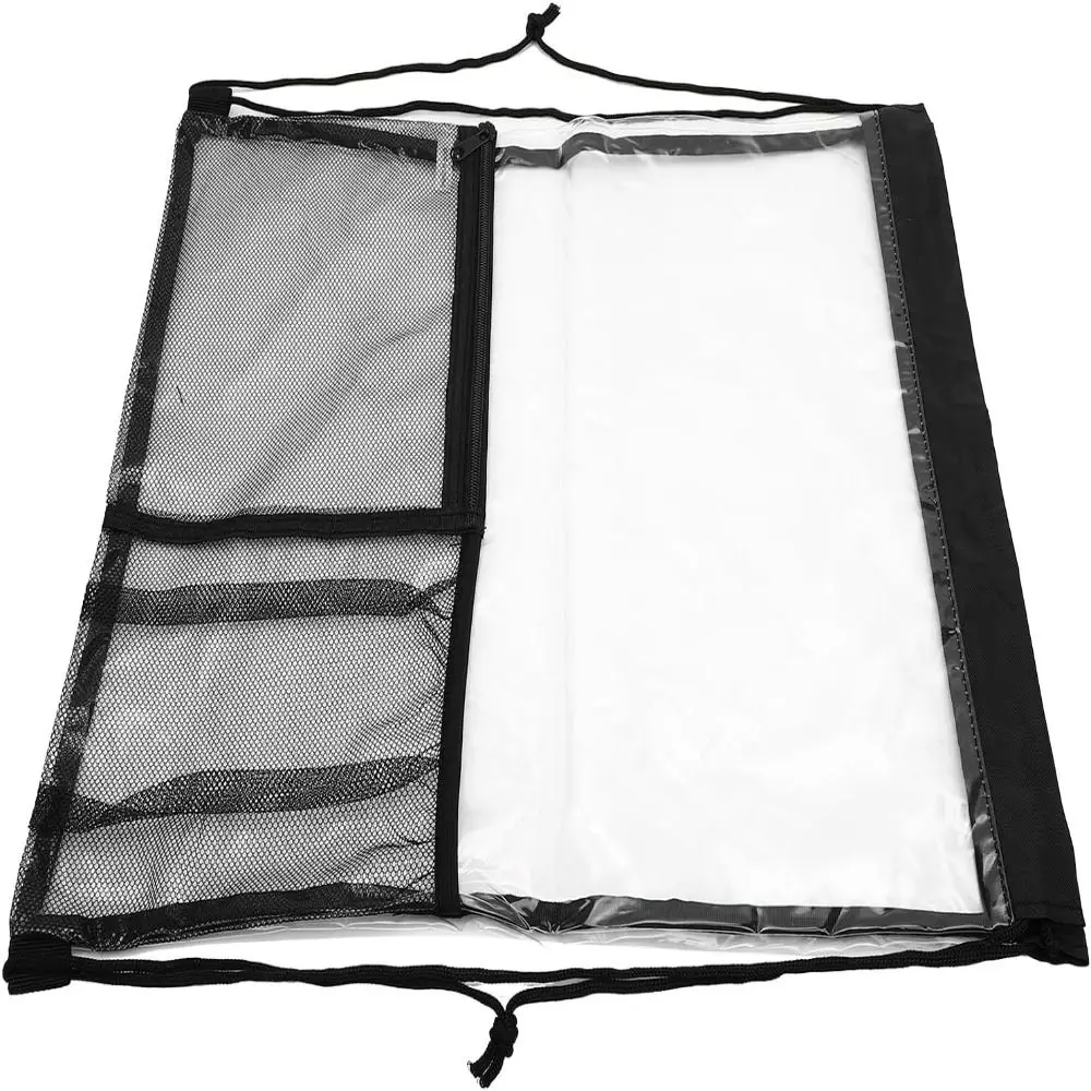 2 Pack Practical Black Drawstring Backpack Mesh Pocket Portable Transparent Cinch Bag EVA See Through Pouch Travel