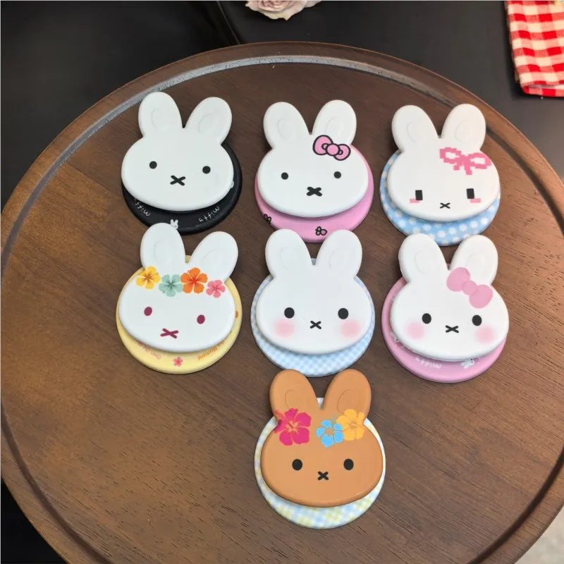 Cute Cartoon Miffy Rabbit For iPhone Samsung Phone Holder Magnetic Silicone Phone Grip Stand Phone Accessories