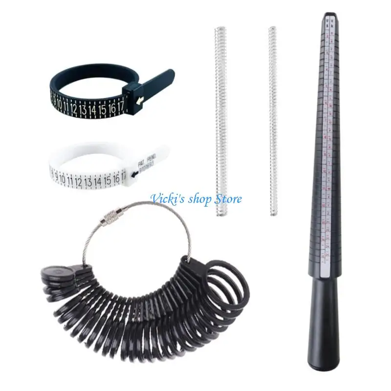 3/4/6/7 قطعة خواتم Sizer أداة قياس خواتم مغزل قياس حجم خواتم معدنية Sizers أداة عدة الضابط للنساء الرجال #4