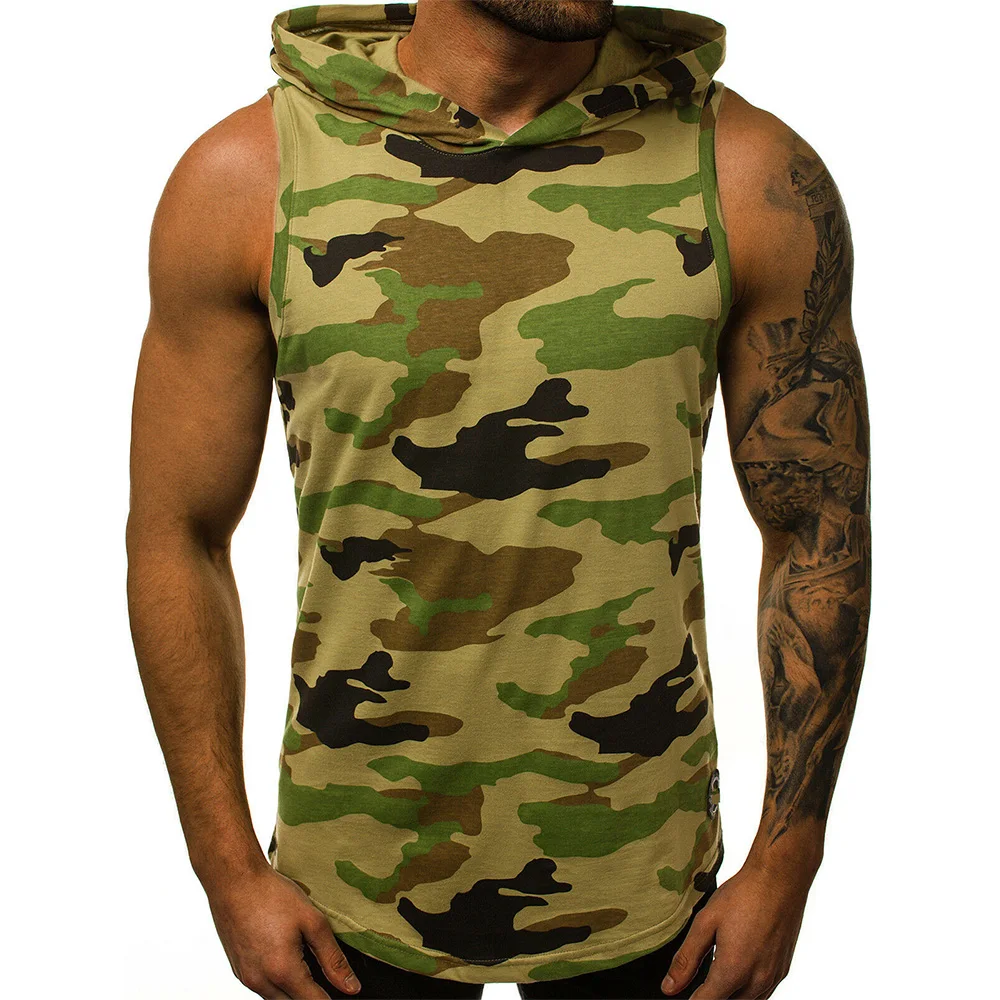 Herren Tank Top Streetwear Ärmellose Shirts Gym Männer Fitness Kapuzenshirt Bodybuilding Hochelastische Sport Basketball Weste – Detail 8