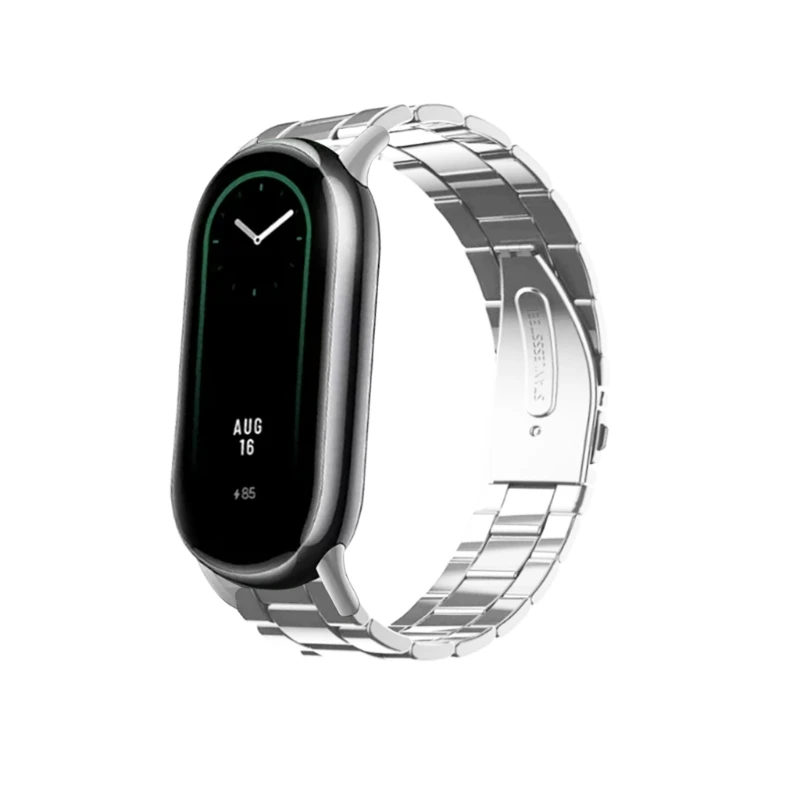 สายสแตนเลสสำหรับสมาร์ทวอทช์ Xiaomi Mi band 8สายรัดข้อมือโลหะสายรัดข้อมือสำหรับ miband 8
