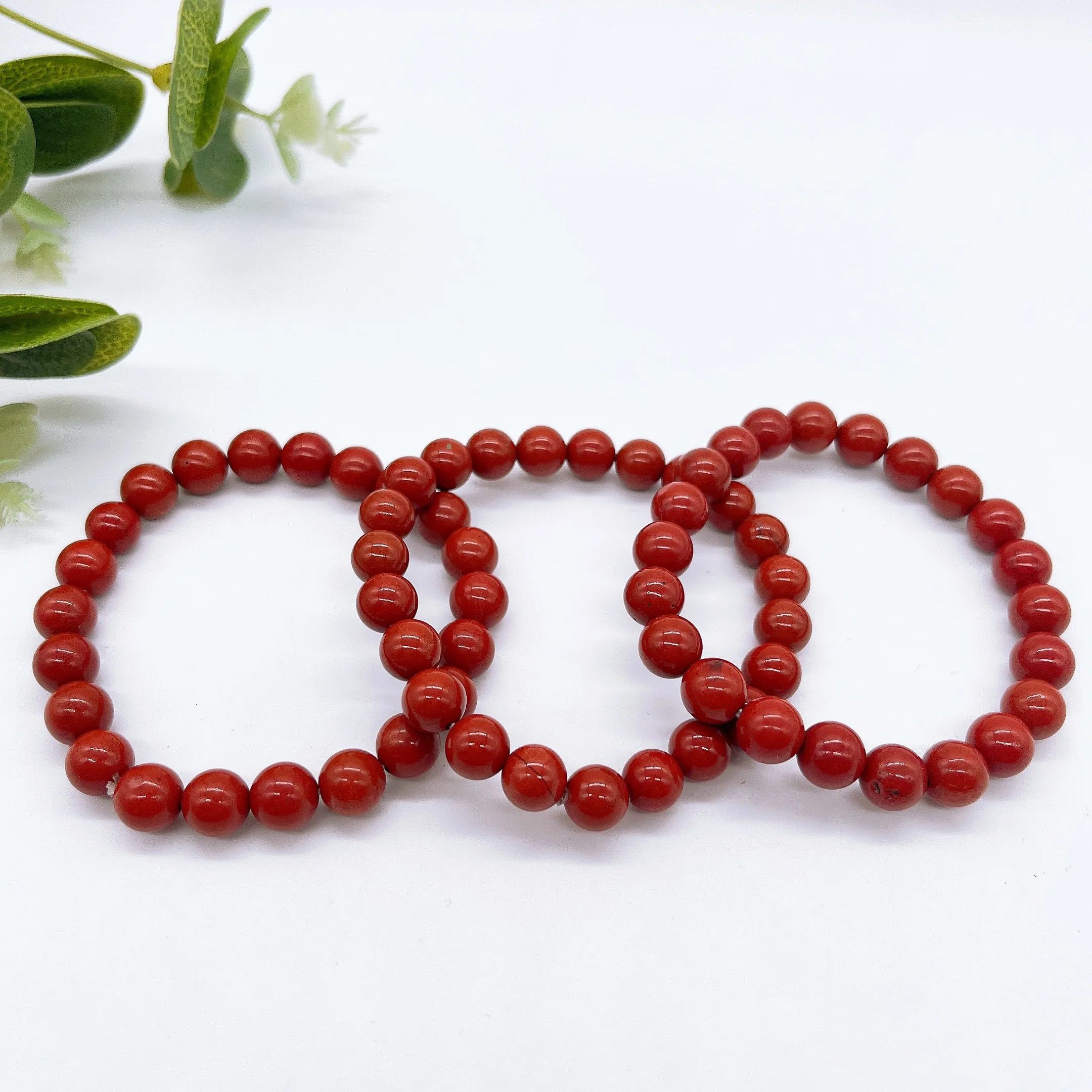 Natural Red Jasper Bracelet Yoga Rosary Meditation Prayer Reiki Fashion Charm Crystal Stone Beaded Pulse Jewelry Home Gift