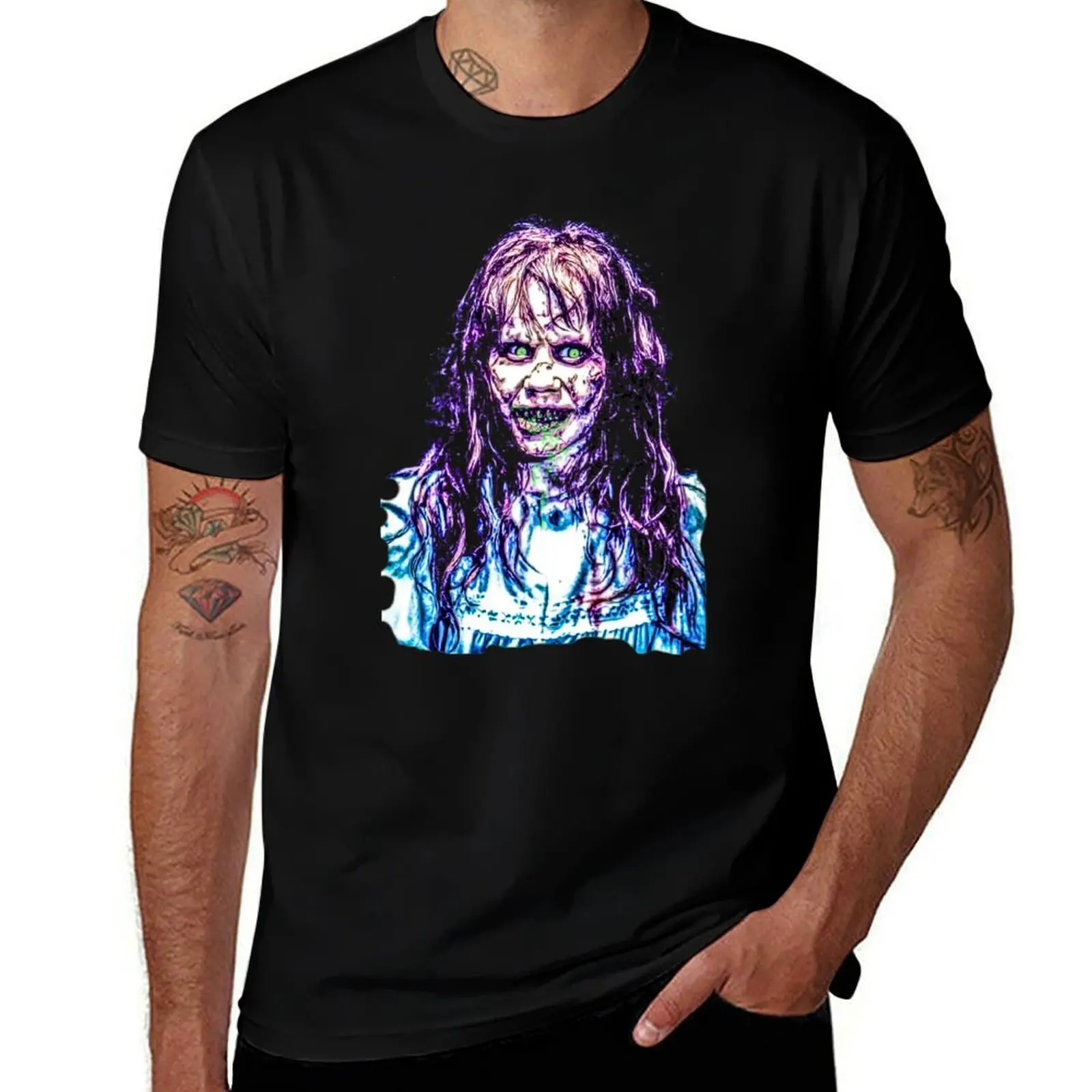 

the exorcist print horror T-Shirt man graphic t shirt t shirts designer anime t shirts for man T-shirt
