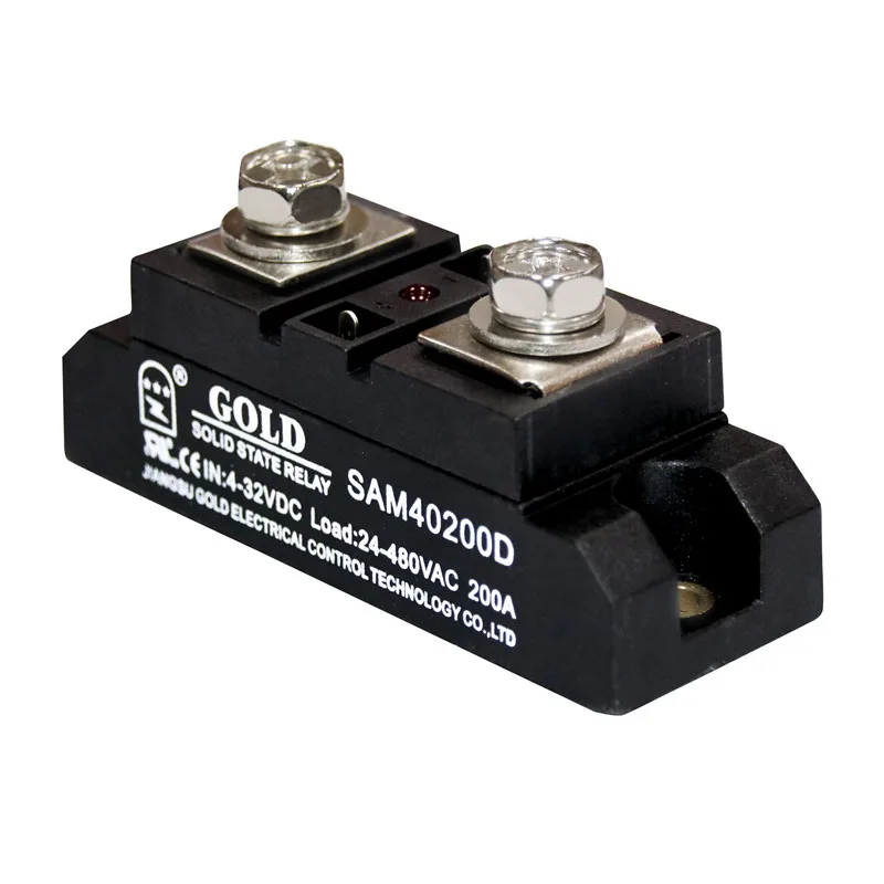 

Industrial grade solid state relay 200A SAM40200D DC controlled AC single phase module SSR