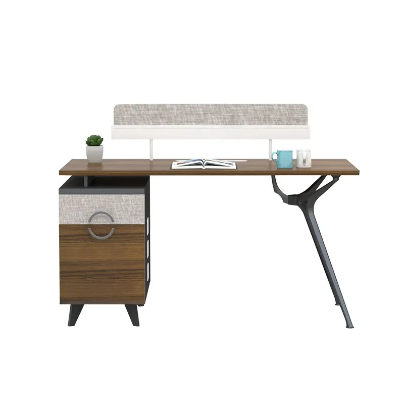 

@#Practical Employee Desk Large Work Surface with Storage Drawers & CPU Stand Sturdy Office Table for Daily Work