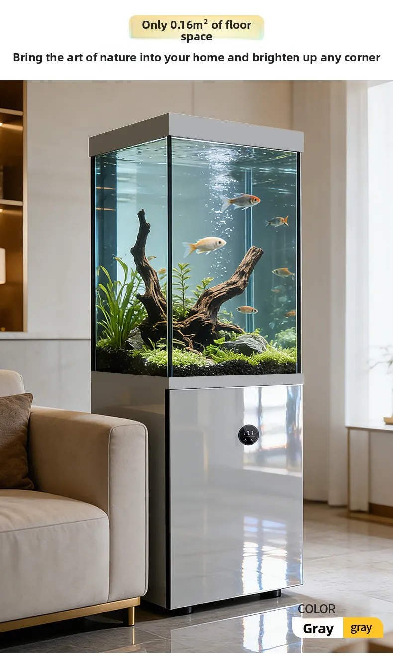 CX integrated floor fish tank living room household bottom filter floor ultra white goldfish vertical installation-free