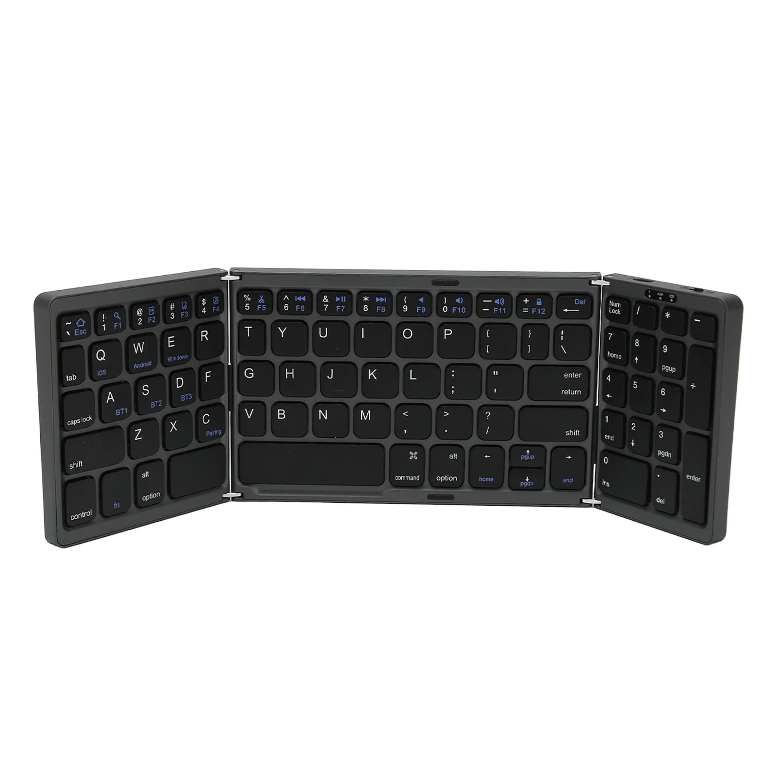 Foldable Bluetooth Keyboard   Size Bluetooth Keyboard Battery Powered Type C Interface with Numeric Key for PC