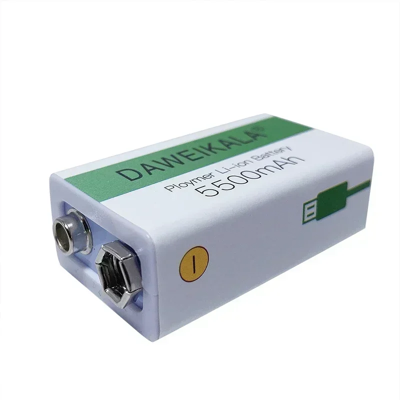 9V 5500mAh 9V Akku Li-Ion Akku Micro USB Akku 9V Lithium für Multimeter Mikrofon Spielzeug + USB Ladekabel