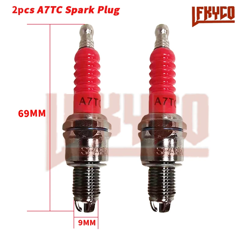 1/2/3/4/5PCS 3 Electrode A7TC D8TC Iridium Spark Plugs Ignition Candle for GY6 50CC 70CC 90CC 125CC 150CC ATV Sparkplug Cap Moto