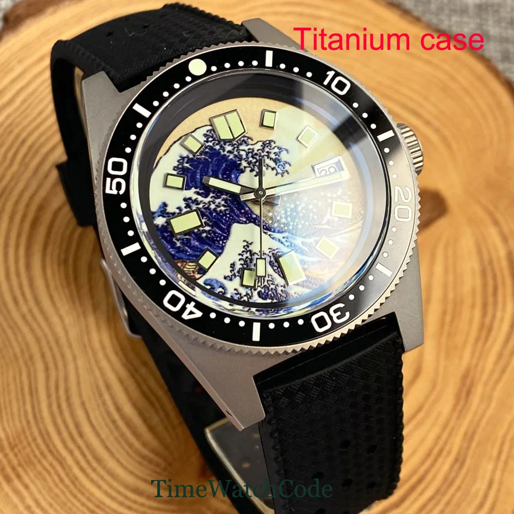 Tandorio Dive Titanium Automatic Watch for Men NH35 Movement Anti-allergy AR Domed Sapphire Crystal 30BAR Waterproof 41mm