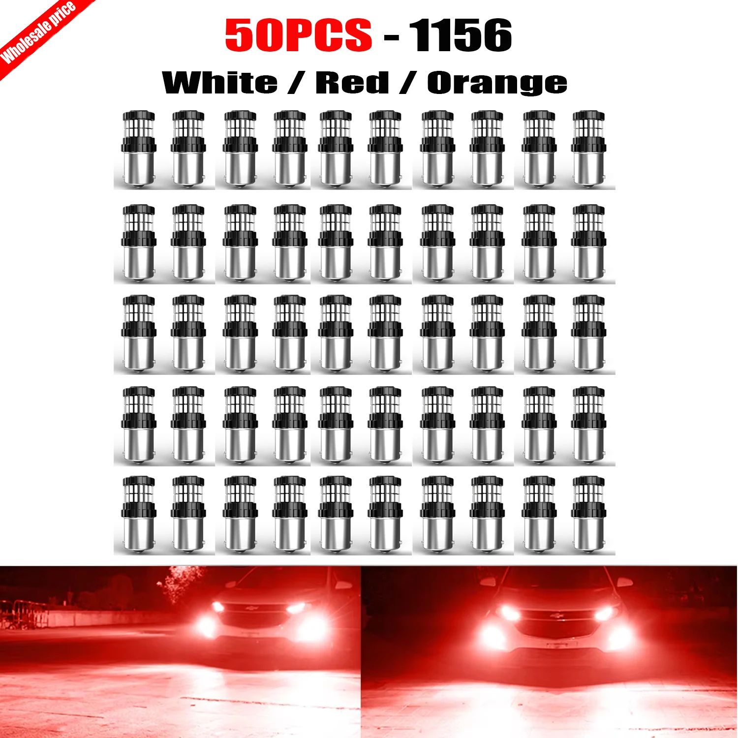 50Pcs 1156 P21W BA15S Error Free LED Front/Rear Turn Signal Bulb 4014 36SMD+3030 3SMD For Fiat Ducato Punto Panda Grande Bravo
