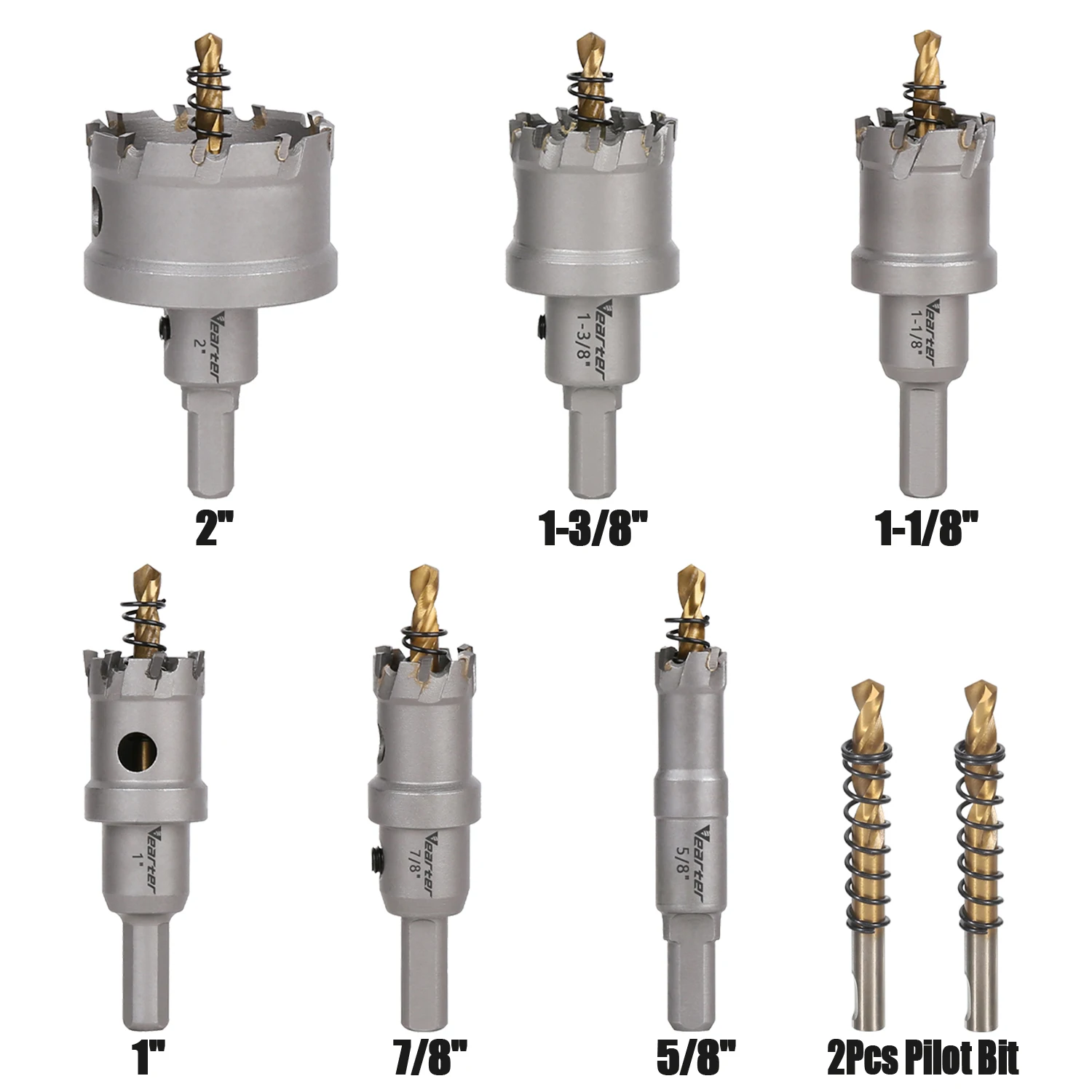 Imagem -03 - Vearter-carbide Tct Hole Saw Kit Bits Piloto para Hard Metal Aço Inoxidável Cobre Ferro Liga de Alumínio Pcs