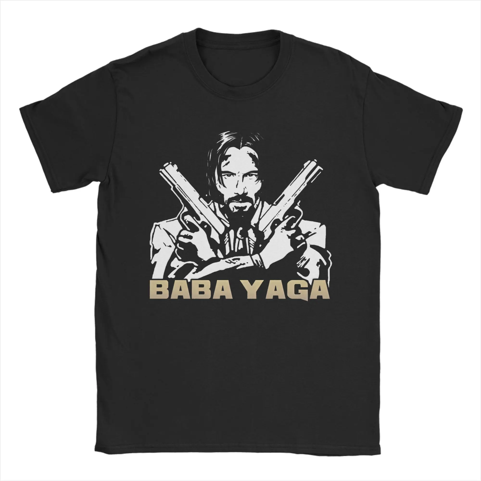 

Футболка Johns Wicks Baba Yaga Bayingimg, летние футболки в стиле хип-хоп, мужские футболки из чистого хлопка с круглым вырезом, футболка большого размера с короткими рукавами