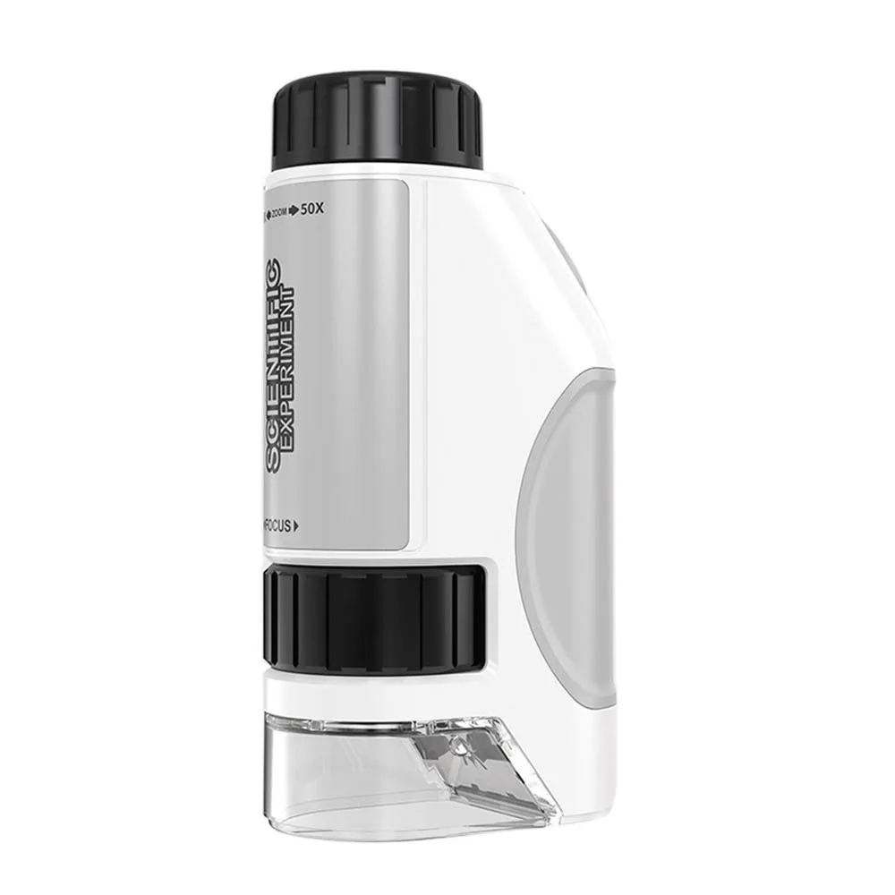 

Handheld Kids Microscope LED Light Source Zoom 50x-300x Educational Microscope High Definition Battery Powered