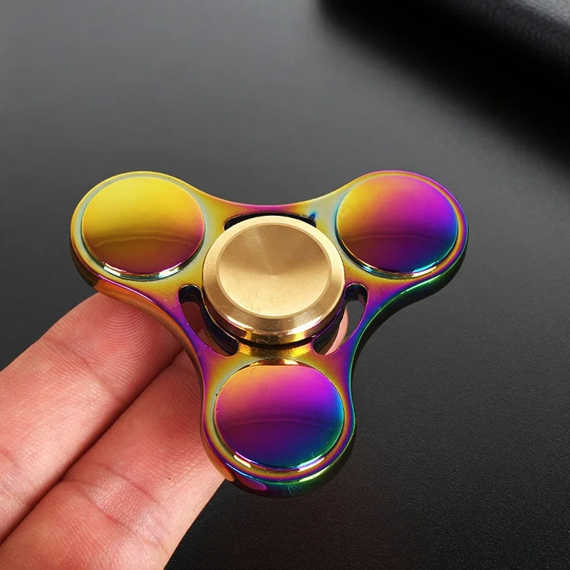 Colorful Metal Rainbow Fidget Spinner - EDC Hand Spinner Anti-Anxiety Toy Relieves Stress for Children Adults Finger Spinner