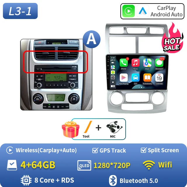 Android 16 autoradio voor Kia Sportage 2 2004 2005 2006 2007-2010 Auto Carplay GPS Multimedia Speler Stereo Navigatie Head Unit
