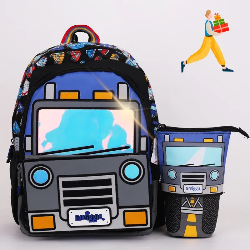 

Australian Smiggle Primary School Bag Children's Burden-reducing Boy's Backpack Water Bottle Outdoor Travel Storage Bag