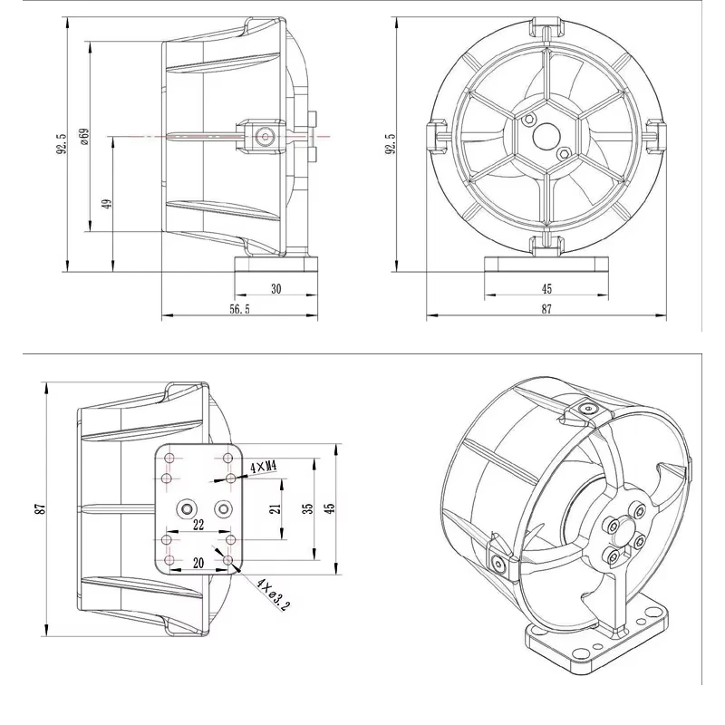 Unterwassermotor Thruster ROV-560KV-3KG CW CCW für RC Köderboot Wasserdichter Motor Propeller Power Train Kit