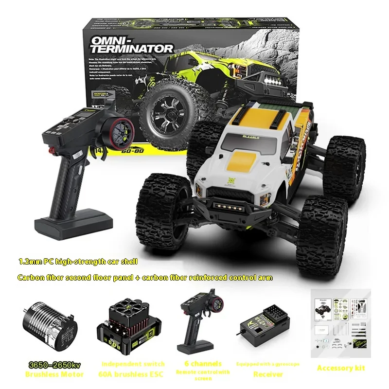 1:10 Rc Crawler Borstelloze 80 km/u RC Hogesnelheidsauto RTR Koolstofvezel V2 Bijgewerkte versie Rc Offroad 4x4 Korte vrachtwagenauto