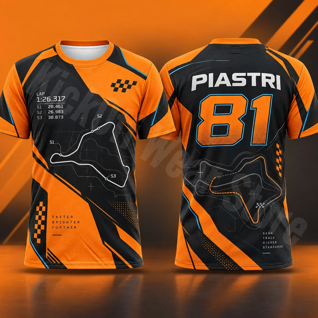 Piastri 81 Herren-T-Shirt, Sommer-Rennsport-Grafik-T-Shirt, Sportlicher Stil, Lässige Streetwear, Motorsport-Fan-Shirt, Unisex, Geschenk für Männer und Frauen – Detail 6