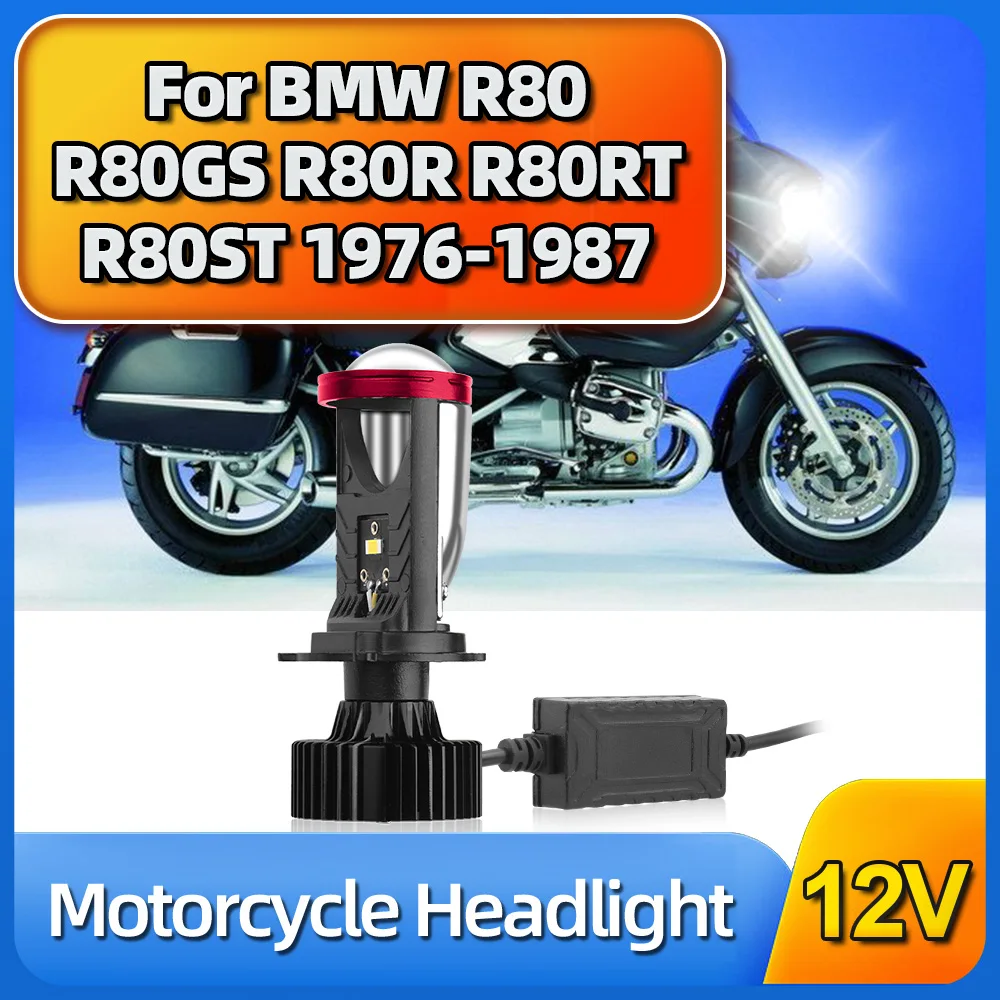 For BMW R80 R80GS R80R R80RT R80ST 1976-1987 Bi LED Projector Lens 30000LM Motorcycle Headlight Bulb H4 Hi/Lo Mini Lens Canbus