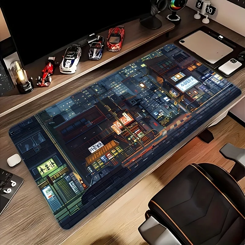 

XXL Large Gaming Mouse Pad, Artistic Tokyo Night View Design, Precision Stitched Edges, Suitable for Office, Gaming and Home Use