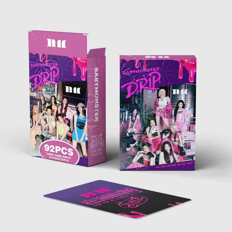 タレントカード BABYMONSTER INSTANT PHOTO + STICKER SET 92pcs/set Kpop BABYMONSTER Lomo Card and Stickers BABY MONSTER