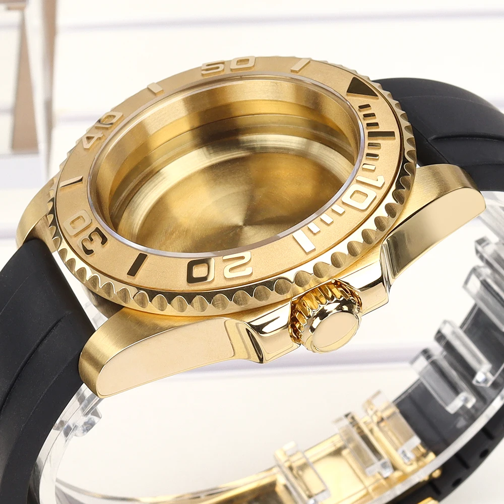 40mm 20ATM Uhrengehäuse NH 35 Gummiarmband Saphirglas für NH35 NH36 NH34 4R 7S26 Miyota 8215 ETA 2824 Gold Silber Gehäuse NH35 Yacht – Detail 14