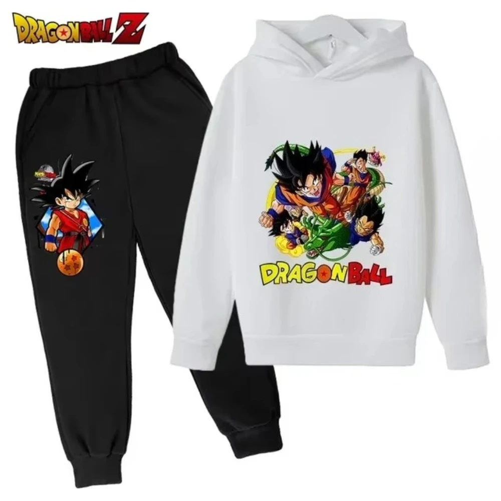 New Dragon Ball Hoodie Kids Spring Sportswear Boys and Girls Goku Sweatshirt Boys Clothes Girls Set Hoodie Pantsuit Children Y2K