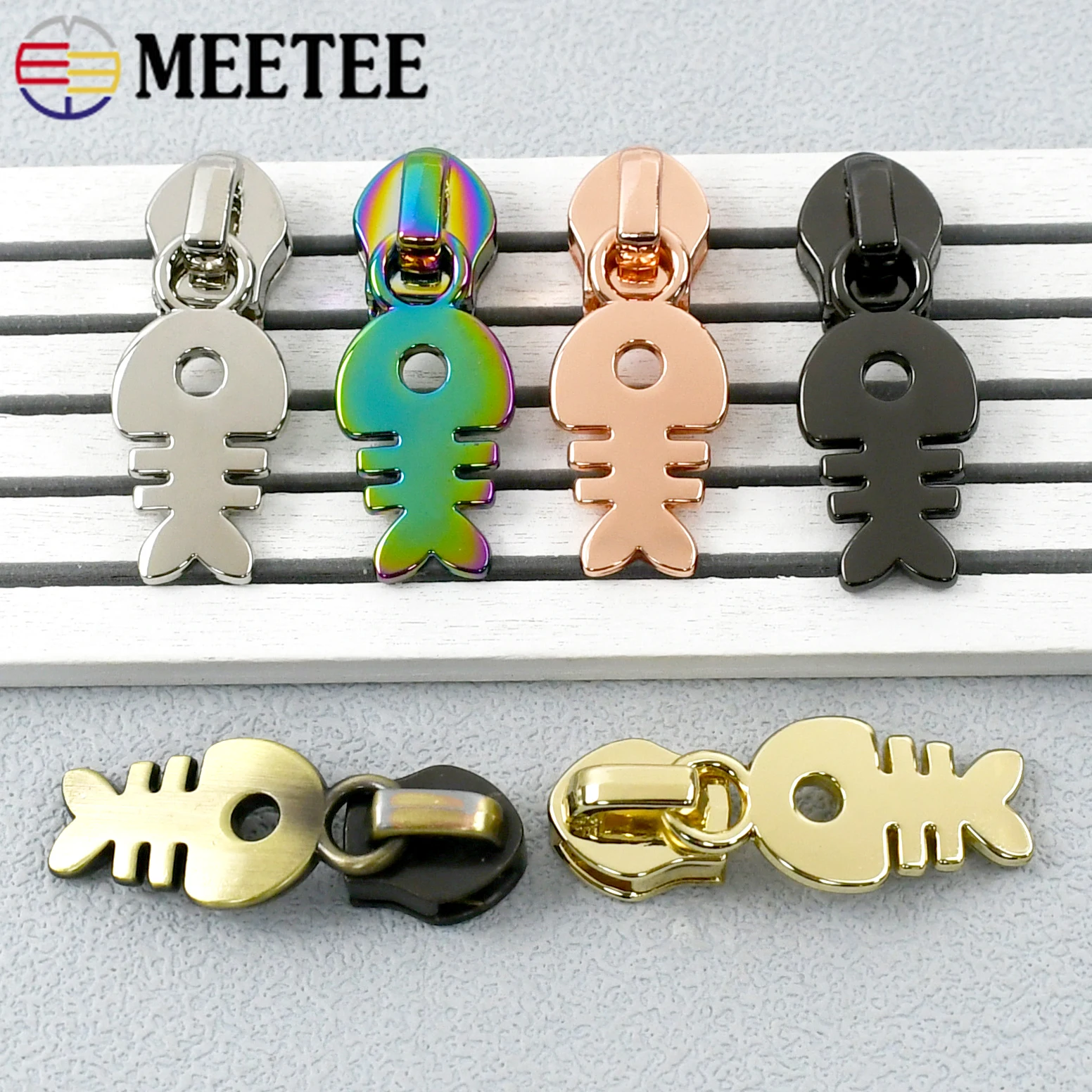 

5/10/20Pcs Meetee 5# Nylon Zipper Slider Bag Jacket Clothes Closure Zippers Puller Repair Kit Zip Pull Heads Sewing Accessories