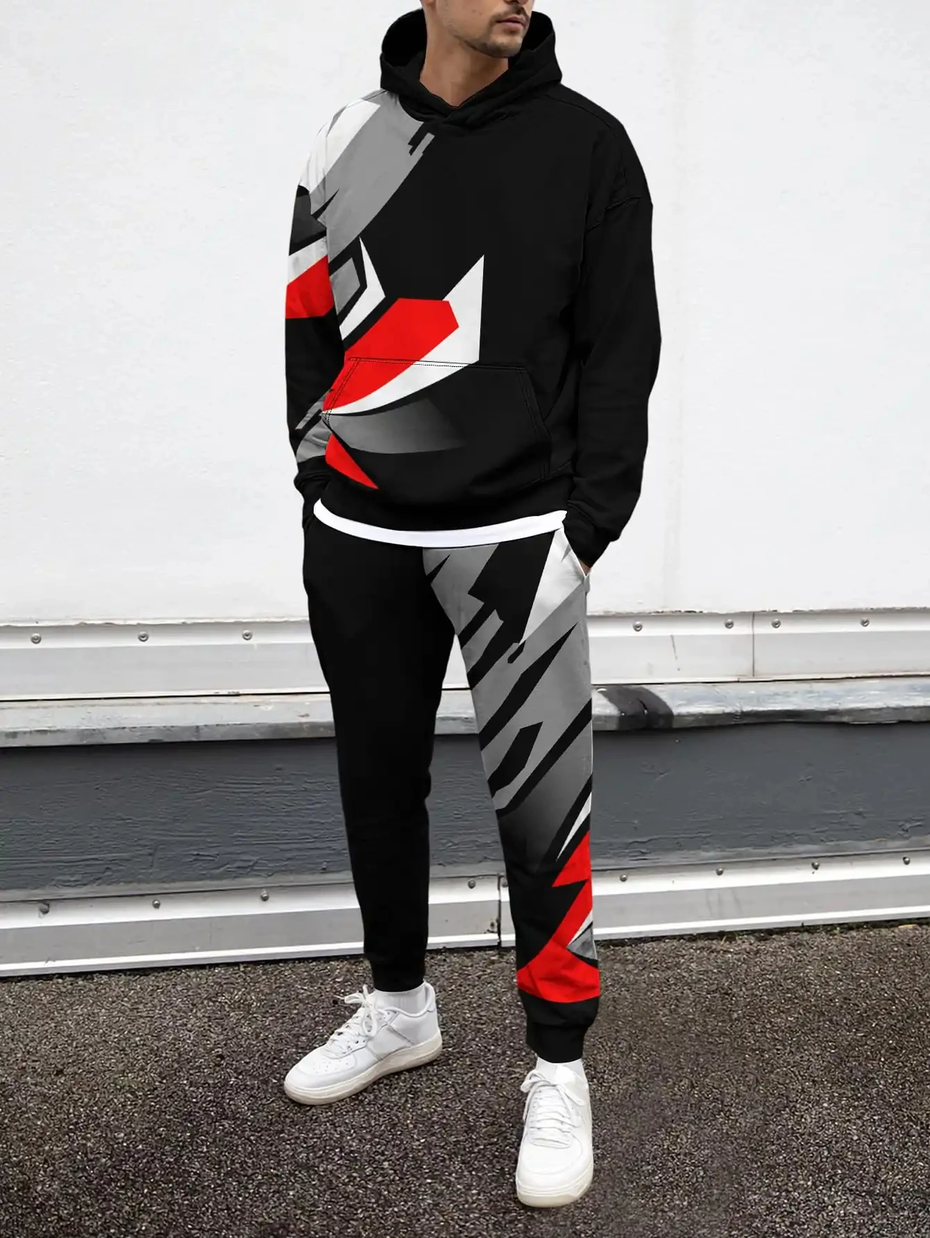 Creative Art Design 3D Print Men Tie Dye Harajuku Style Tracksuit Hoodie 2Pcs Sets Stylish Comfortable Streetwear Tracksuit